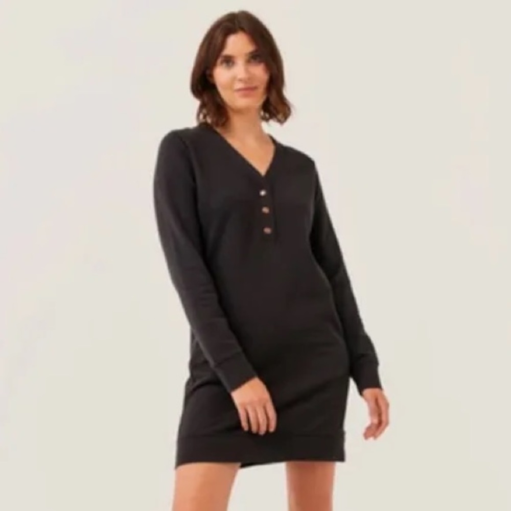 NWOT Pact Organic Cotton Casual Henley Dress